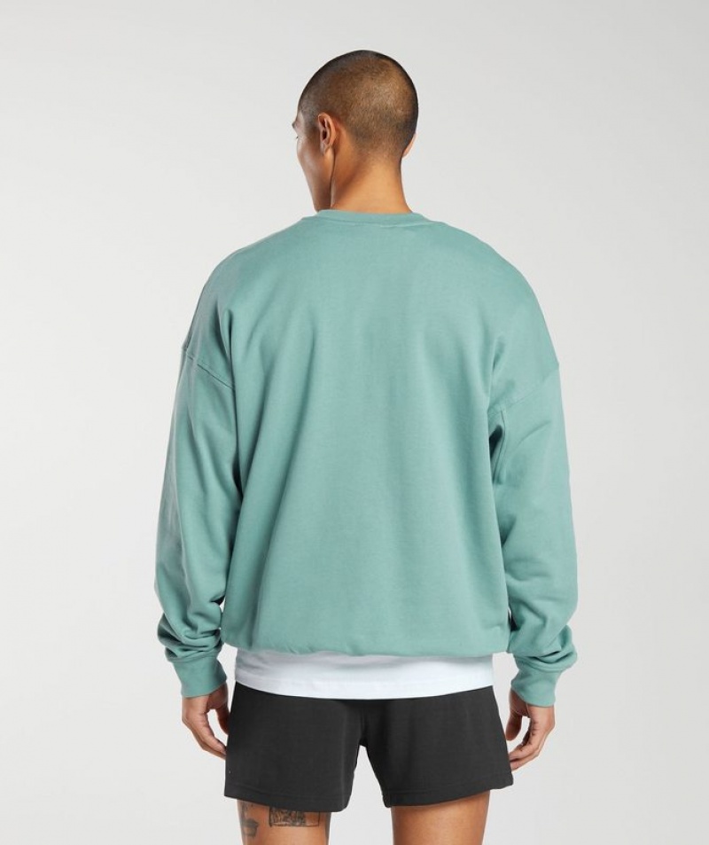 Pullovers Gymshark Rest Day Essential Crew Azules | FWHOE7634