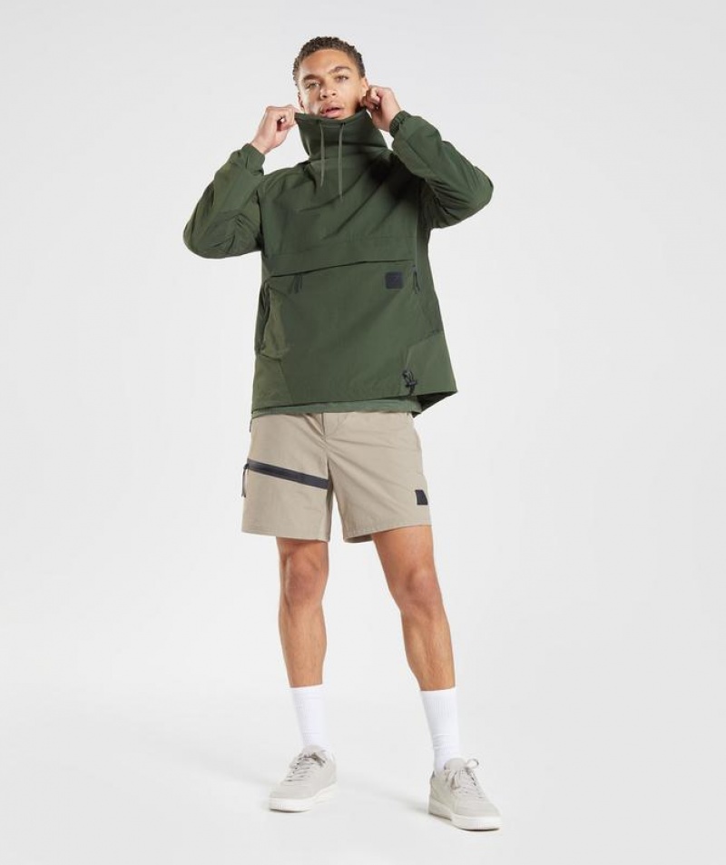 Pullovers Gymshark Retake Anorak Verde Oliva | ABWJV1645