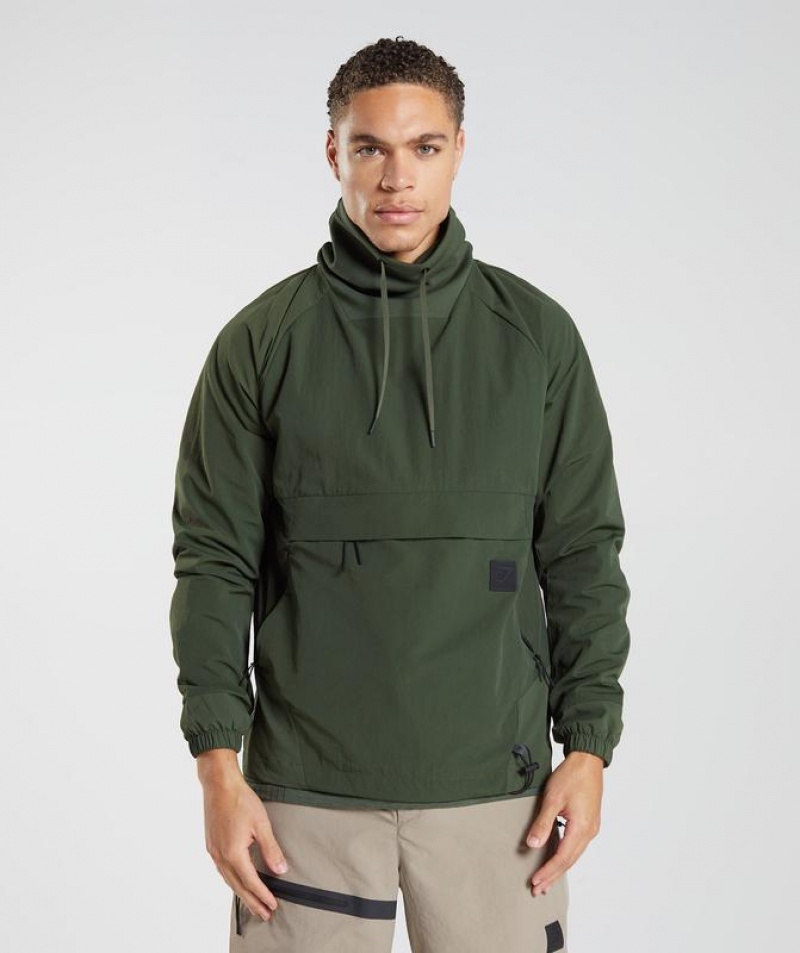 Pullovers Gymshark Retake Anorak Verde Oliva | ABWJV1645