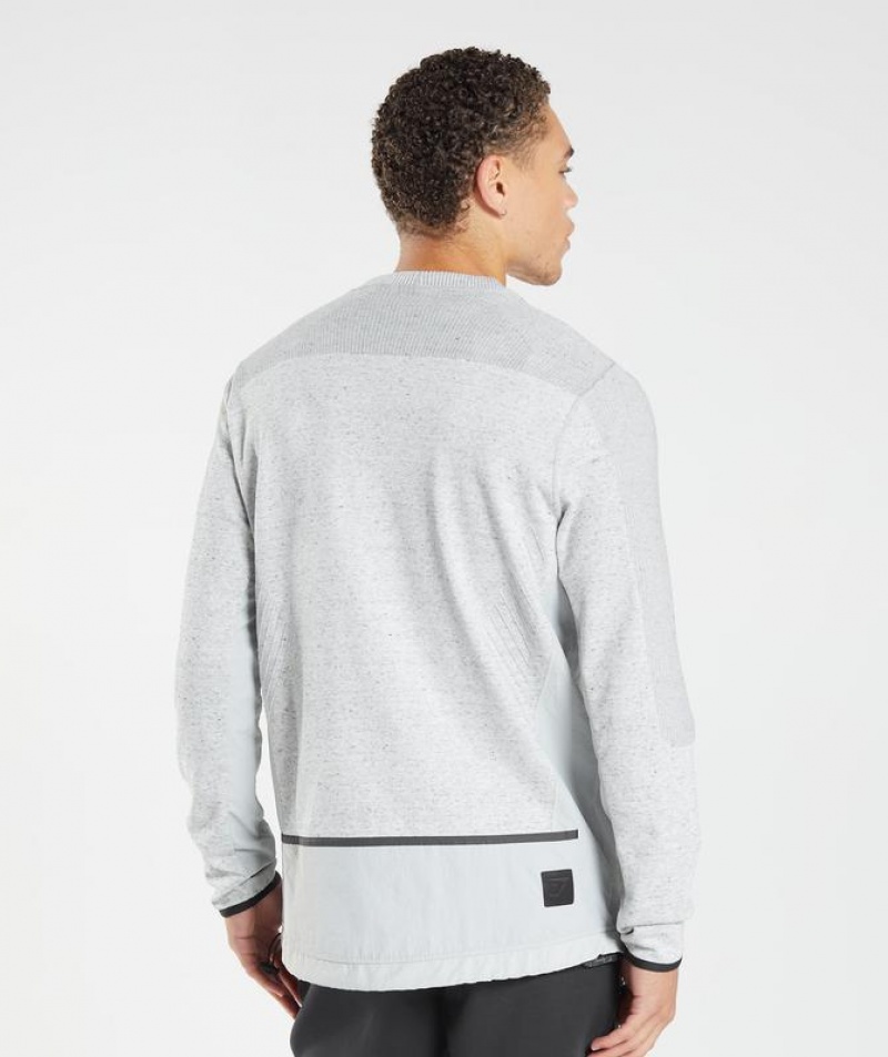 Pullovers Gymshark Retake Crew Gris Claro | DATBQ9531