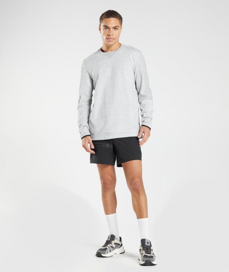 Pullovers Gymshark Retake Crew Gris Claro | DATBQ9531