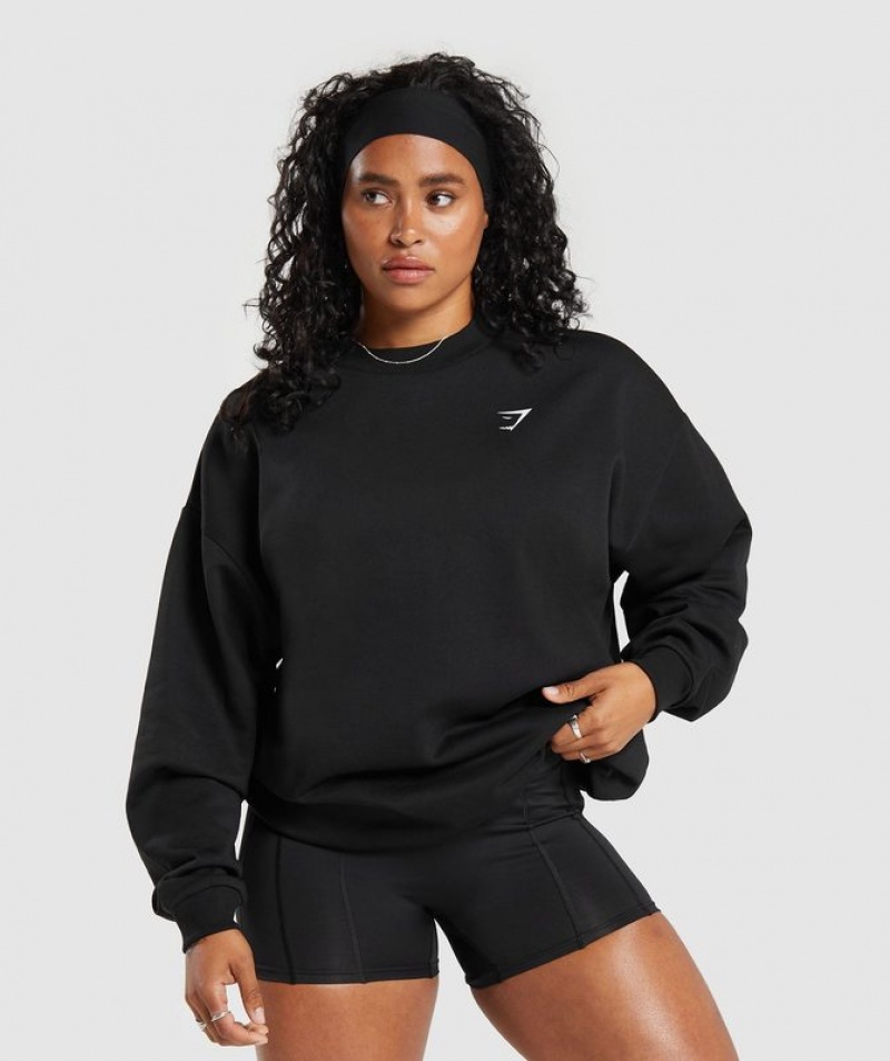 Pullovers Gymshark Strength Department Estampadas Oversized Sweatshirt Negras | AYOQI6879