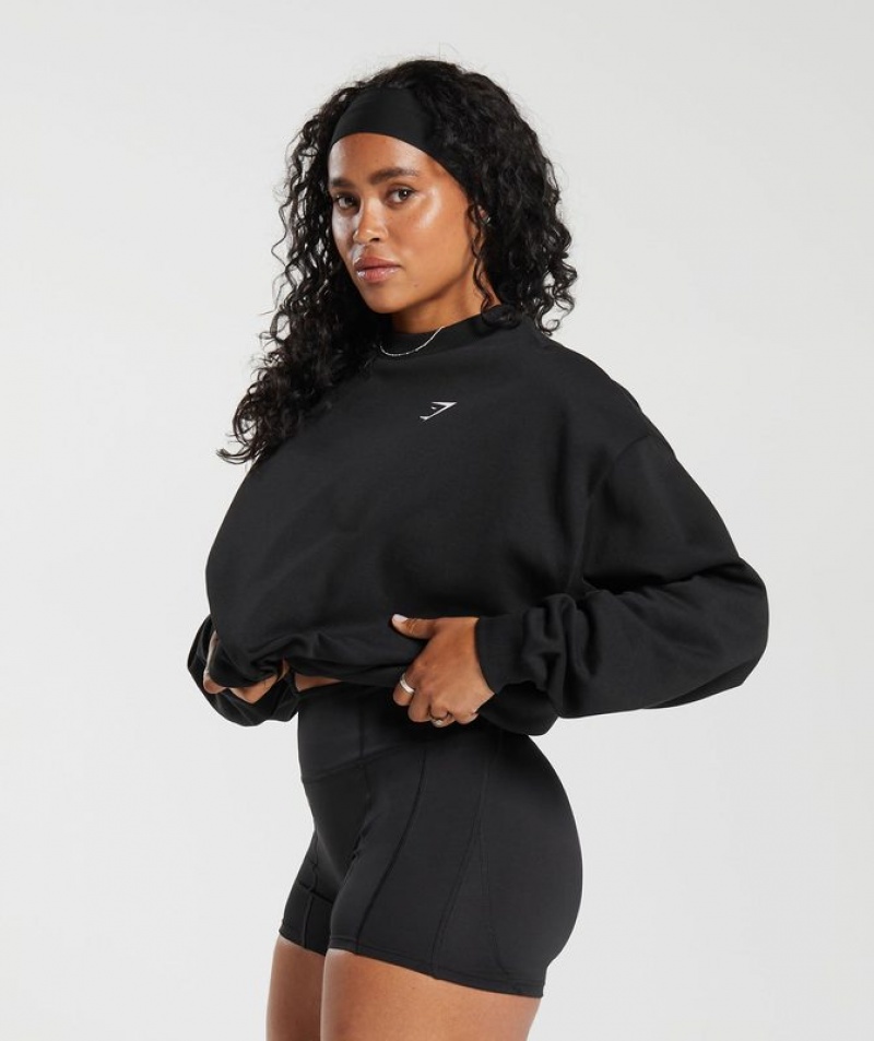 Pullovers Gymshark Strength Department Estampadas Oversized Sweatshirt Negras | AYOQI6879