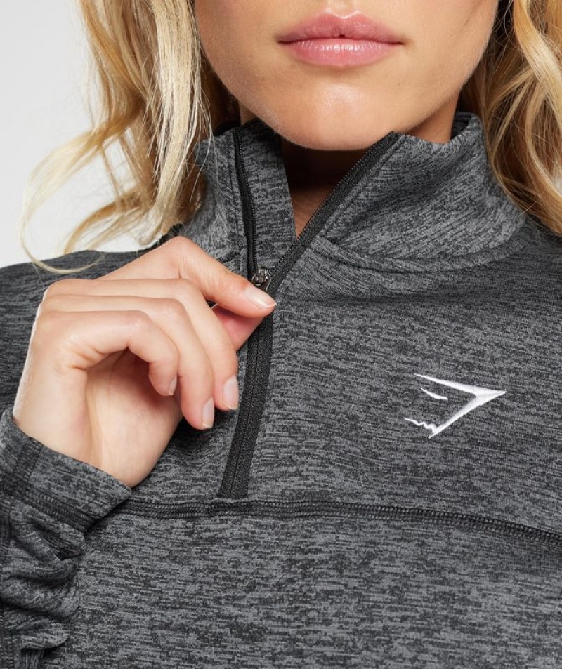 Pullovers Gymshark Thermal Fleece 1/4 Zip Pullover Gris | TJFXI9425