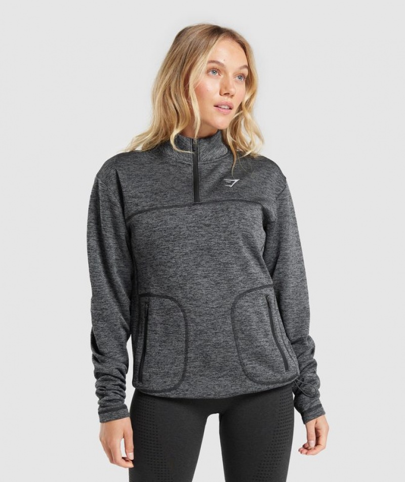 Pullovers Gymshark Thermal Fleece 1/4 Zip Pullover Gris | TJFXI9425