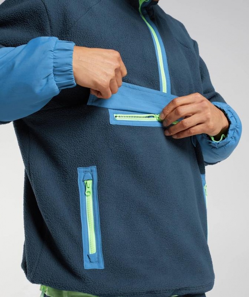 Pullovers Gymshark Vibes Fleece 1/4 Zip Azules | GSDLO0351