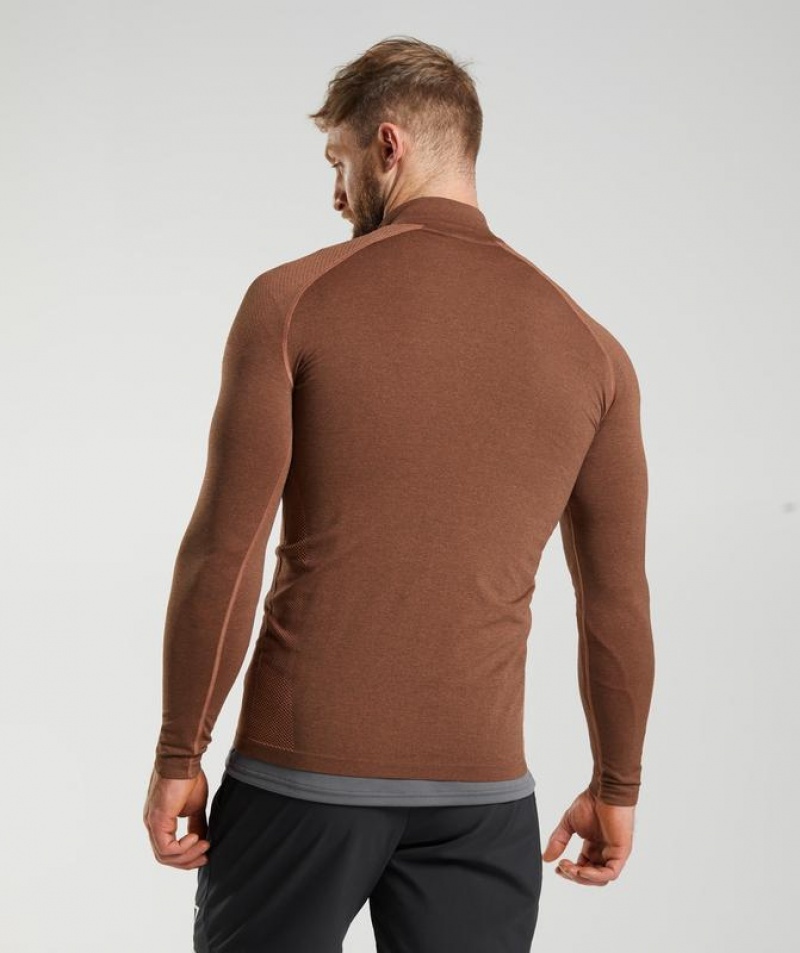 Pullovers Gymshark Vital 1/4 Zip Marrones | PSIXH4761