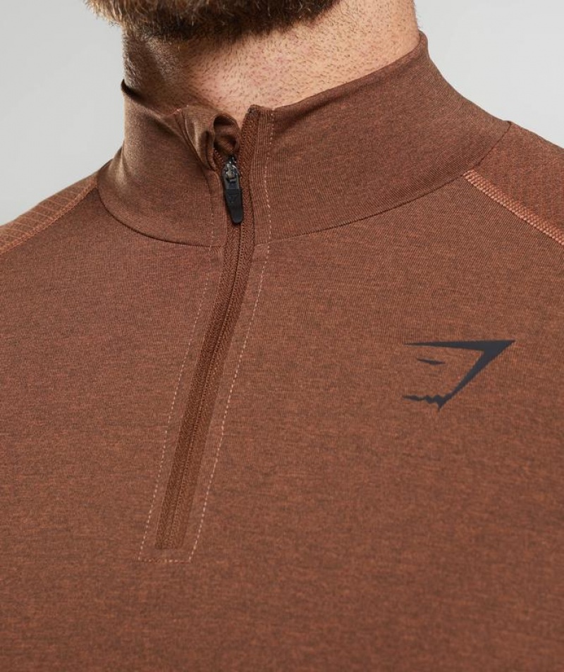 Pullovers Gymshark Vital 1/4 Zip Marrones | PSIXH4761