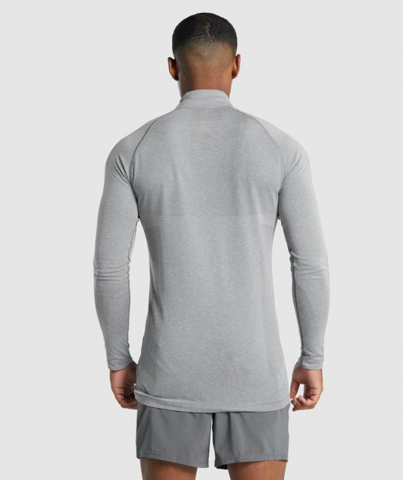 Pullovers Gymshark Vital Light 1/4 Zip Charcoal Marl | LGCWH6324