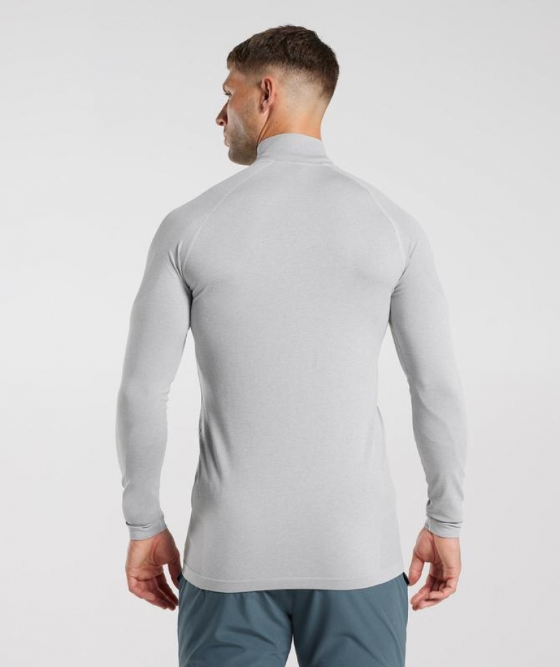 Pullovers Gymshark Vital Seamless 1/4 Zip Verde Menta Gris | GQSYH6329