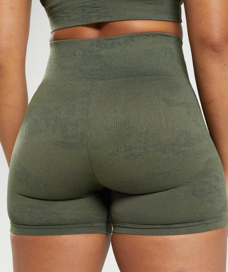 Short Gymshark Adapt Camo Seamless Shorts Verde Oliva | QZBYN3261