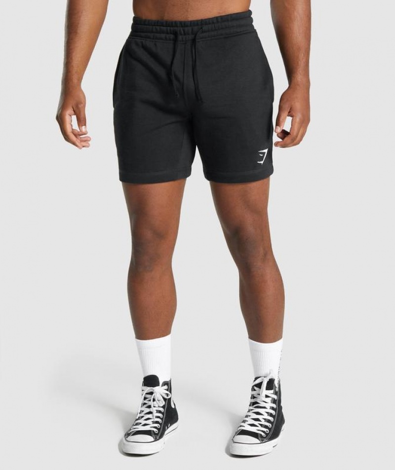 Short Gymshark Crest Shorts Negras | NPGUW4781