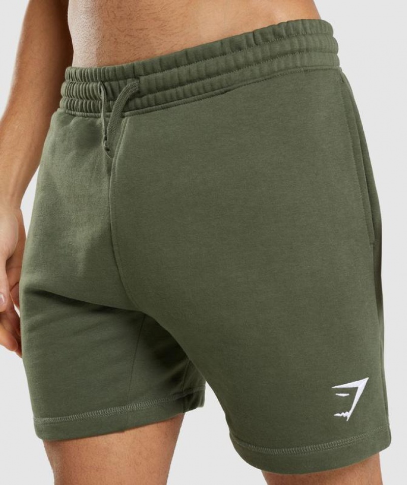 Short Gymshark Crest Shorts Verde Oliva | RLEMK6541