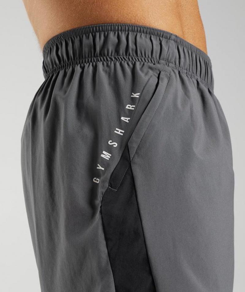 Short Gymshark Deporte Shorts Silhouette Grey/Black | RLVOW3469