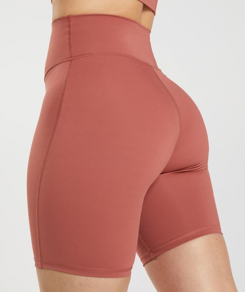 Short Gymshark Elevate Cycling Shorts Rosas Marrones | FRJQX7196