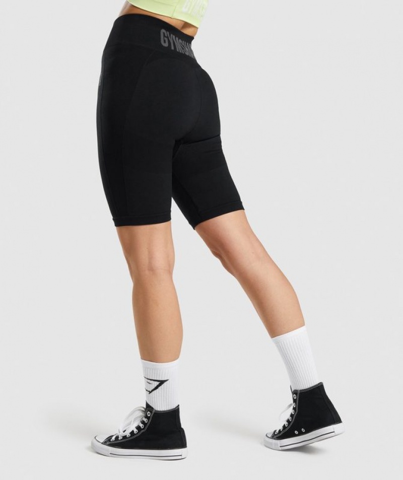 Short Gymshark Flex Cycling Shorts Black/Charcoal | QNCZG5637