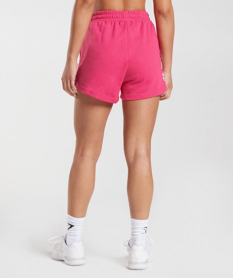 Short Gymshark Fraction Sweat Shorts Fucsia | HBZLC3175