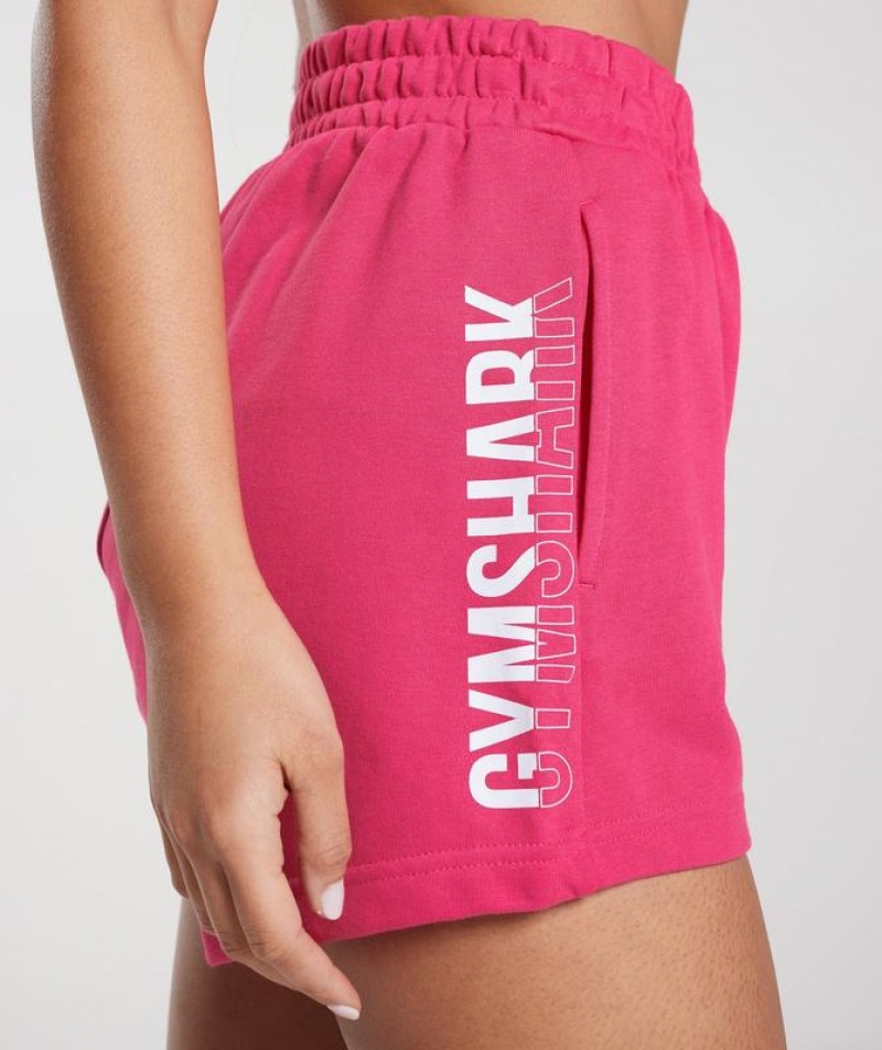 Short Gymshark Fraction Sweat Shorts Fucsia | HBZLC3175