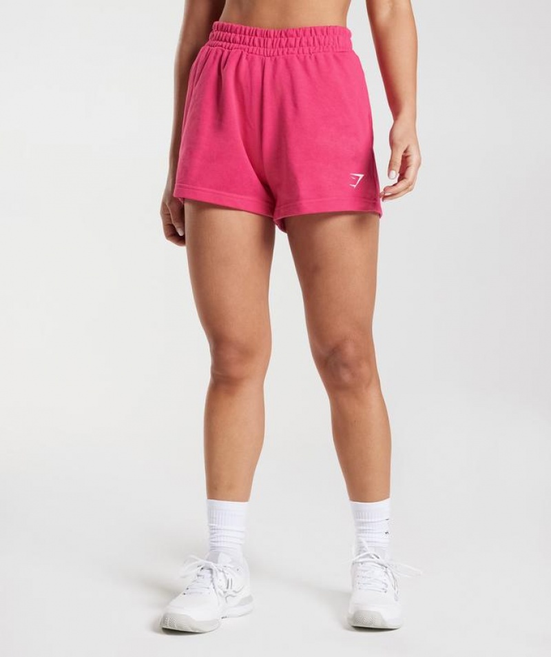 Short Gymshark Fraction Sweat Shorts Fucsia | HBZLC3175