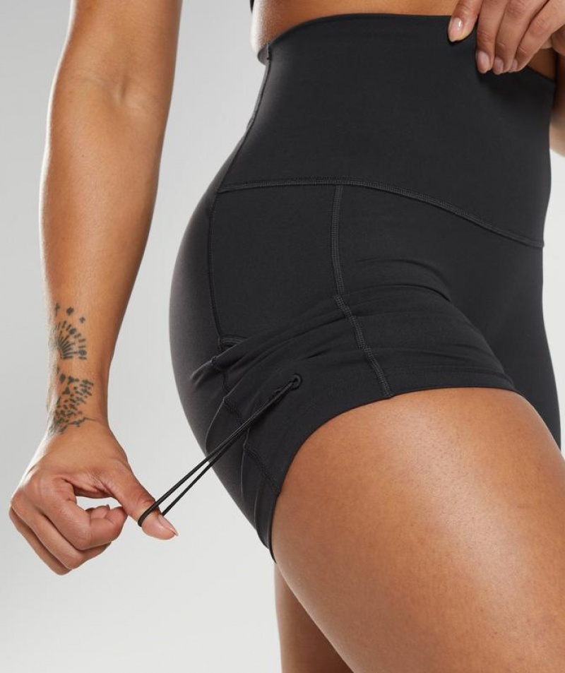 Short Gymshark Legacy Ruched Tight Shorts Negras | KDOAI9240