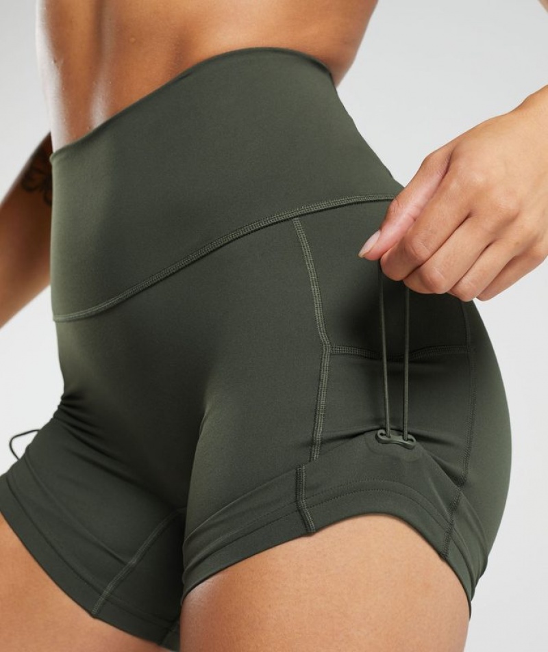 Short Gymshark Legacy Tight Shorts Verde Oliva Oscuro Verde | UGQMN2583