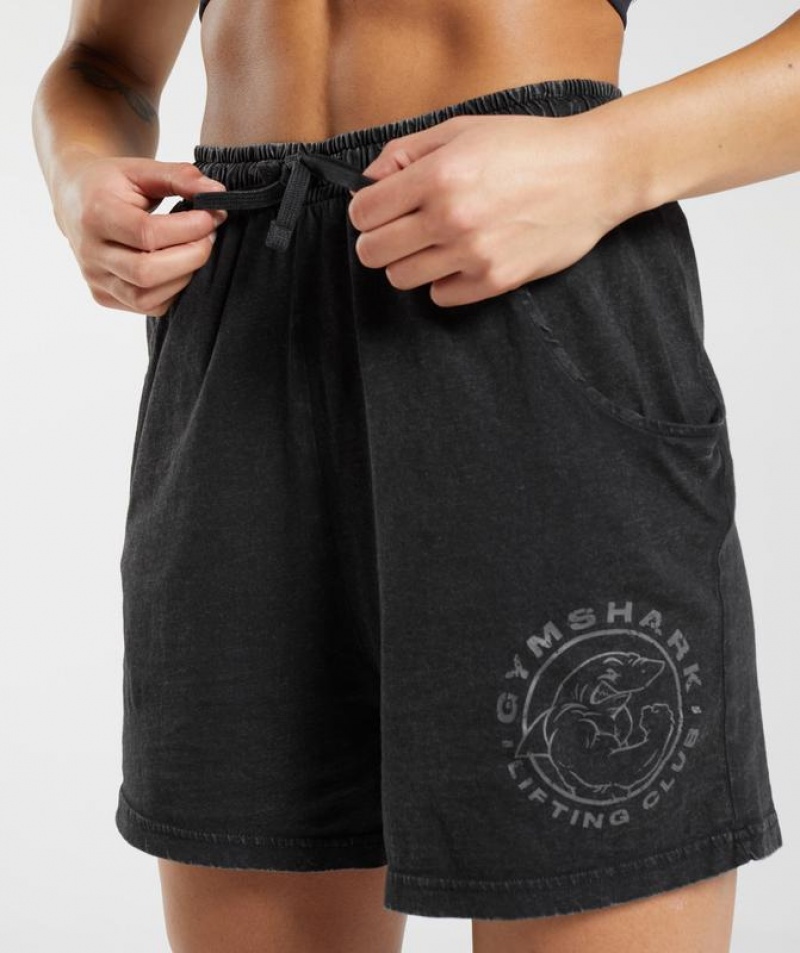 Short Gymshark Legacy Washed Loose Shorts Negras | UKGWC6012