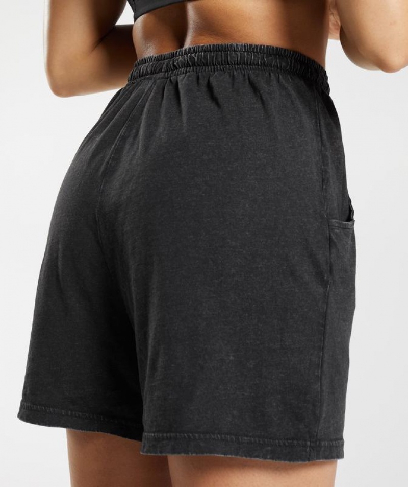 Short Gymshark Legacy Washed Loose Shorts Negras | UKGWC6012