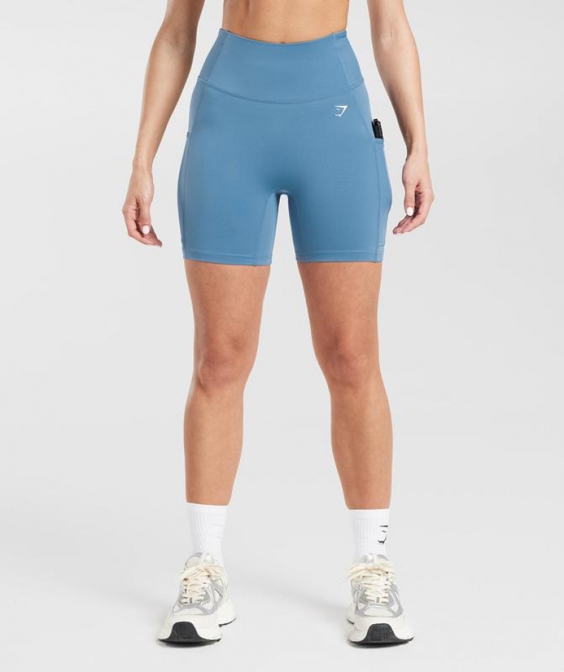 Short Gymshark Pocket Shorts Azules | BJOUQ9568