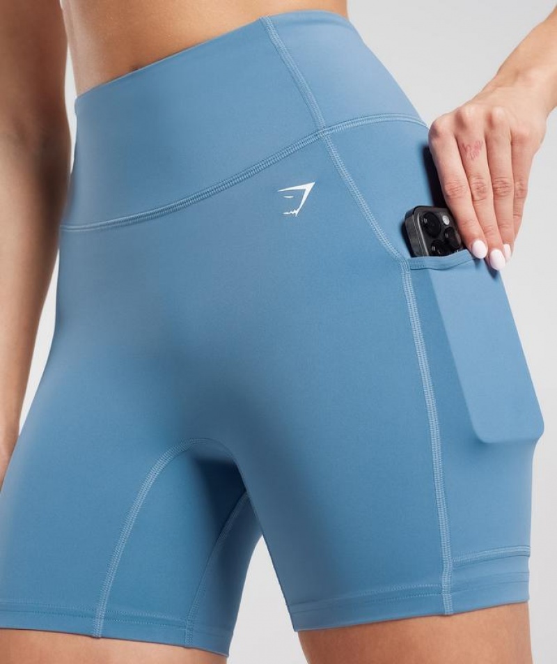 Short Gymshark Pocket Shorts Azules | BJOUQ9568