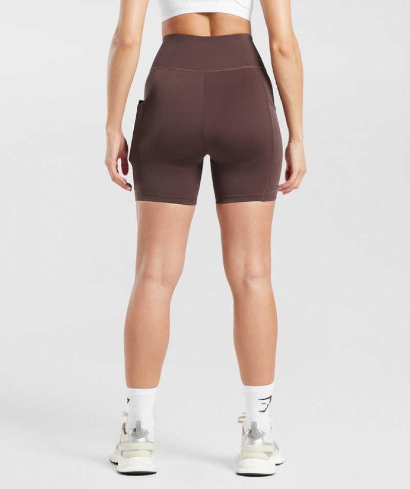 Short Gymshark Pocket Shorts Chocolate Marrones | VONET0756