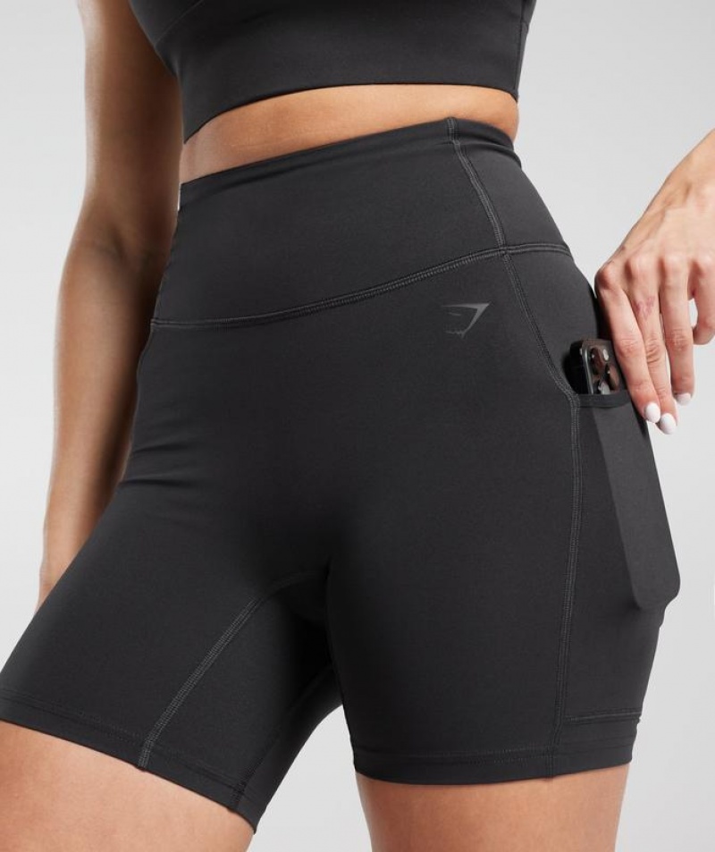 Short Gymshark Pocket Shorts Negras | FQIUD9437