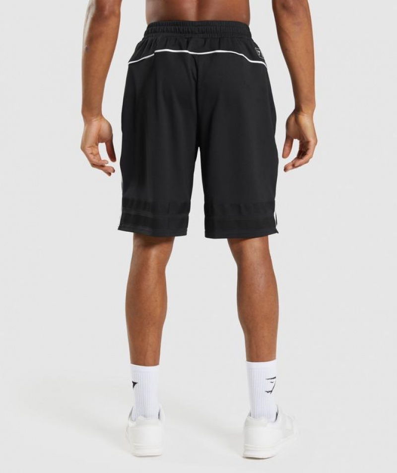 Short Gymshark Recess Basketball Shorts Black/White | GKRJZ1204