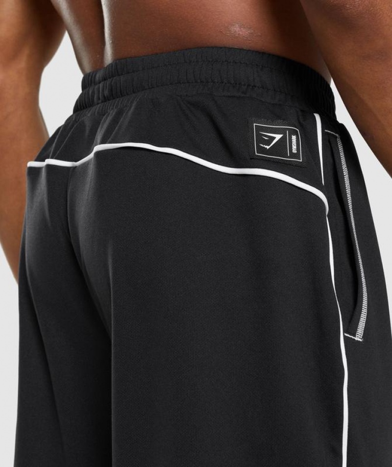 Short Gymshark Recess Basketball Shorts Black/White | GKRJZ1204