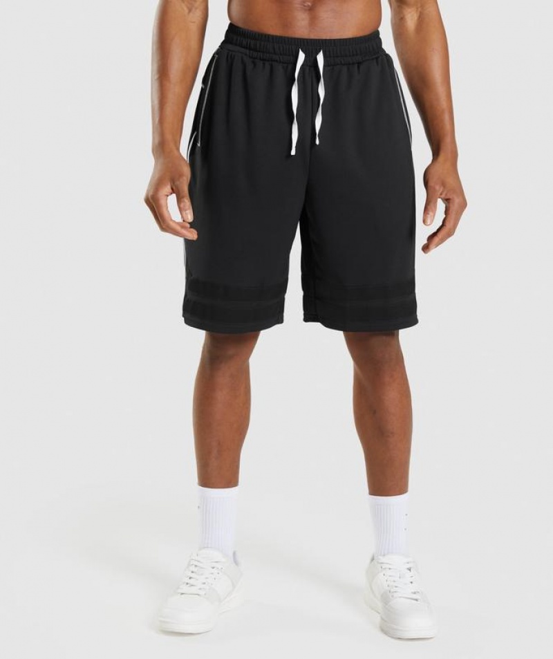 Short Gymshark Recess Basketball Shorts Black/White | GKRJZ1204