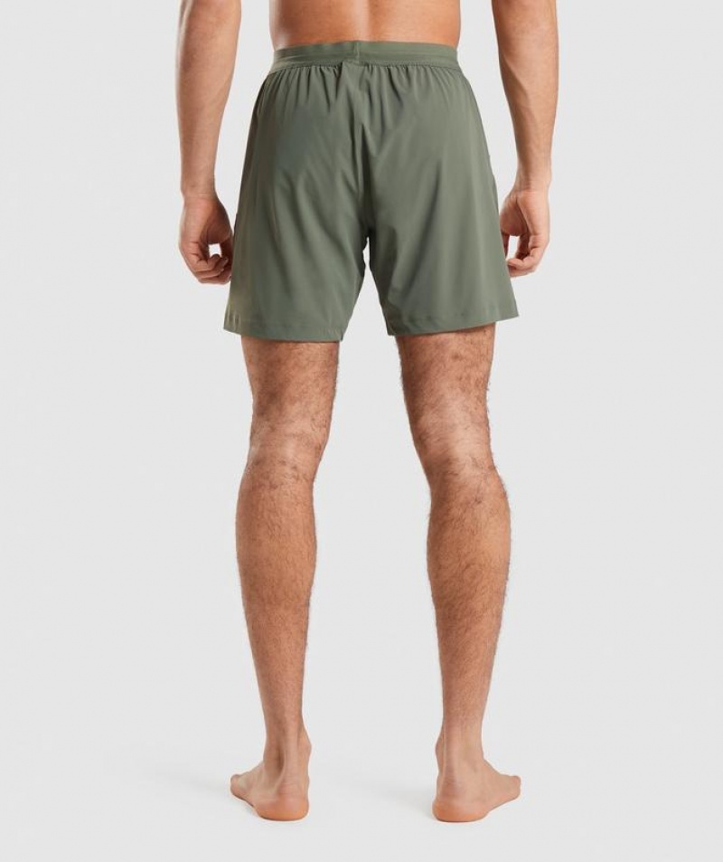 Short Gymshark Studio Shorts Verde Oliva | TNRIU5694