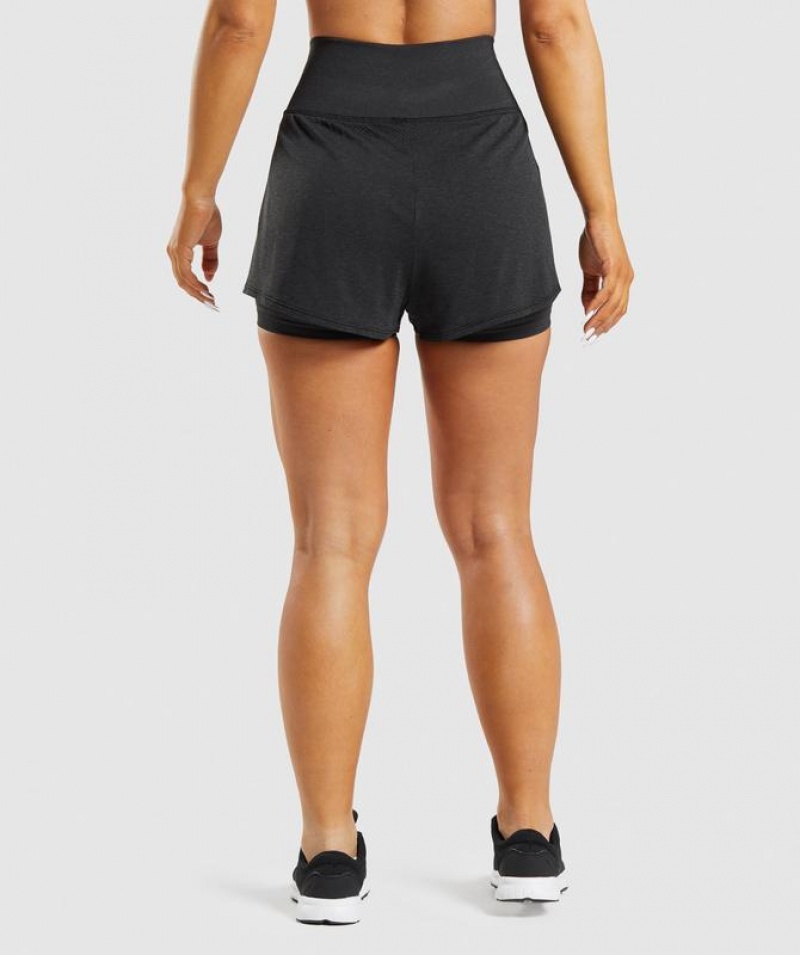 Short Gymshark Vital Seamless 2.0 2-in-1 Shorts Negras | LMVKC8593