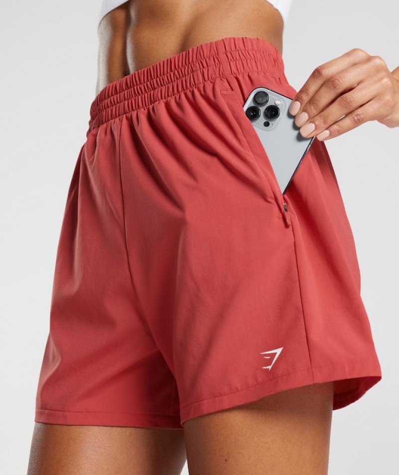 Short Gymshark Woven Pocket Shorts Rojas | ZFVHI4397