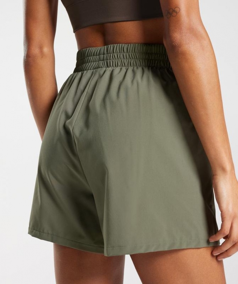 Short Gymshark Woven Pocket Shorts Verde Oliva | TWQYJ0875