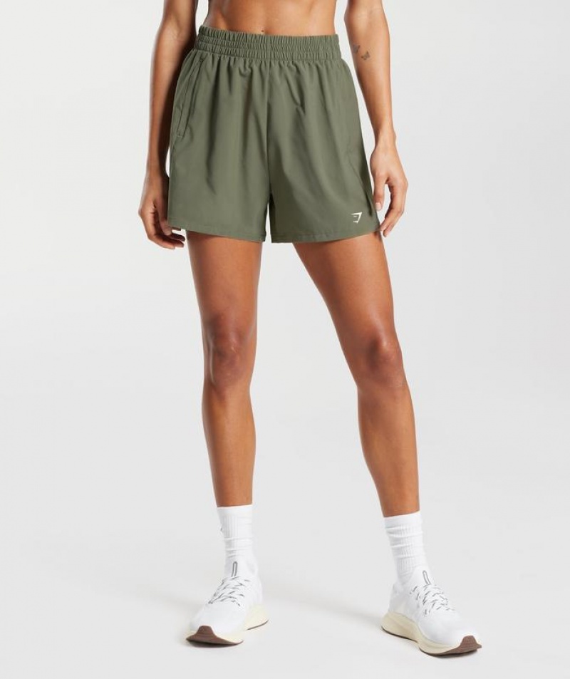 Short Gymshark Woven Pocket Shorts Verde Oliva | TWQYJ0875