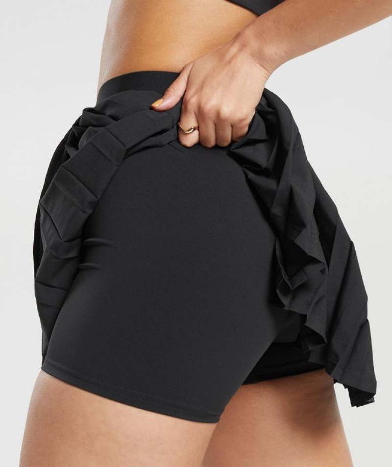 Skort Gymshark Plisado Skort Negras | ZOXTQ6931