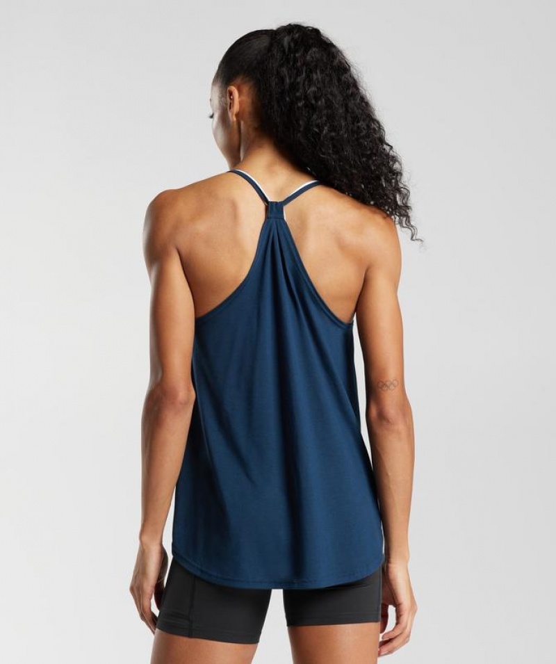 Sleeveless Top Gymshark Super Soft Tank Azul Marino | GTELS1809