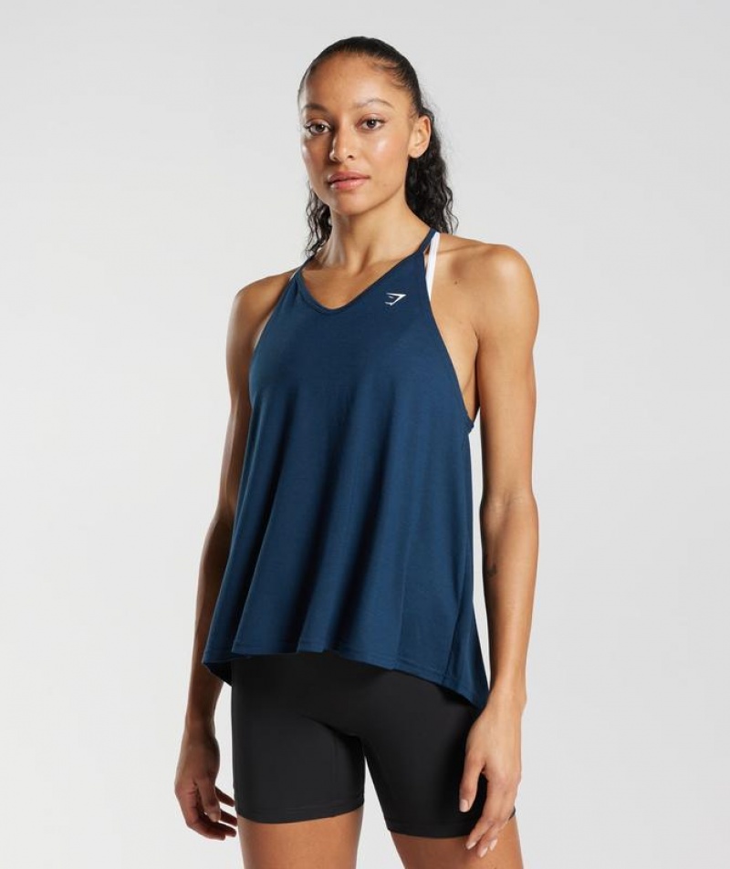 Sleeveless Top Gymshark Super Soft Tank Azul Marino | GTELS1809