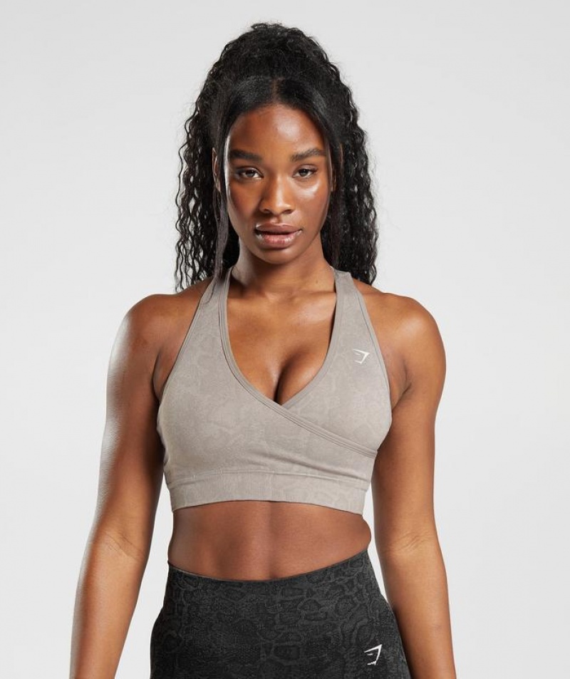 Sports Bras Gymshark Adapt Animal Seamless Sports Bra Gris | AFJIQ2931