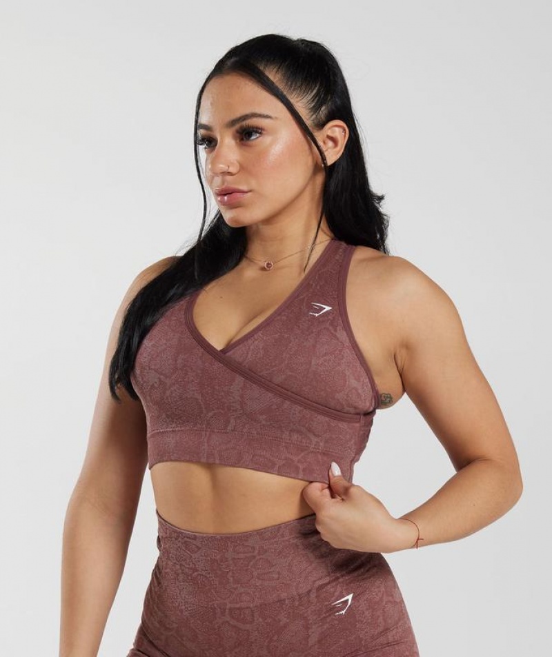 Sports Bras Gymshark Adapt Animal Seamless Sports Bra Marrones | XLTZM9023