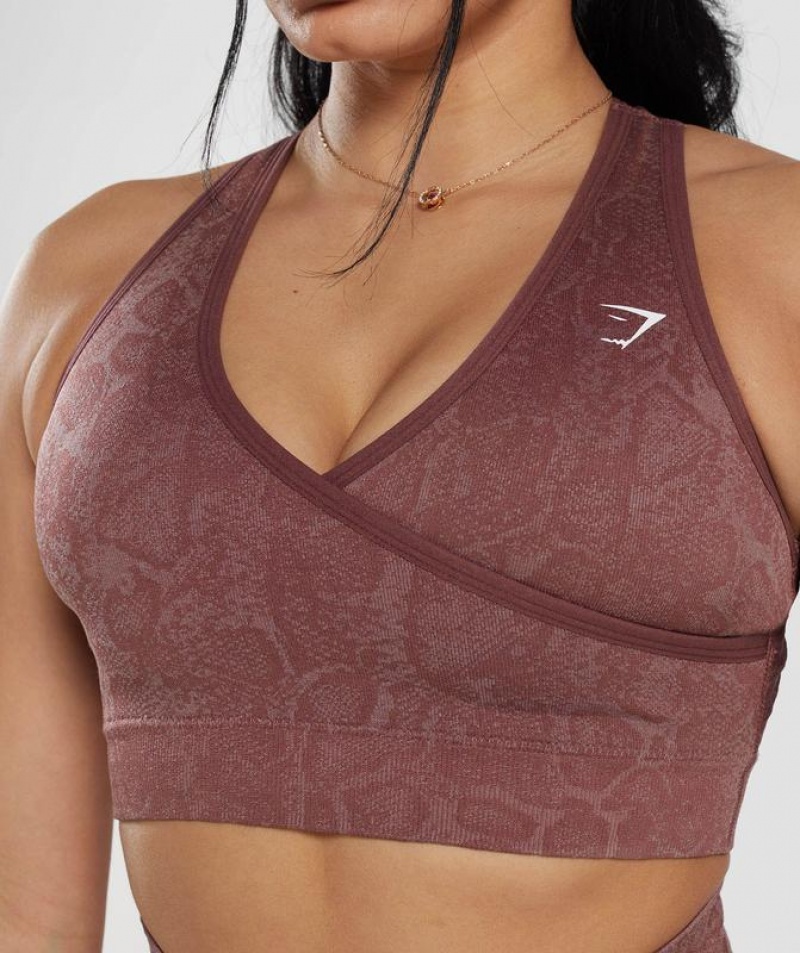 Sports Bras Gymshark Adapt Animal Seamless Sports Bra Marrones | XLTZM9023