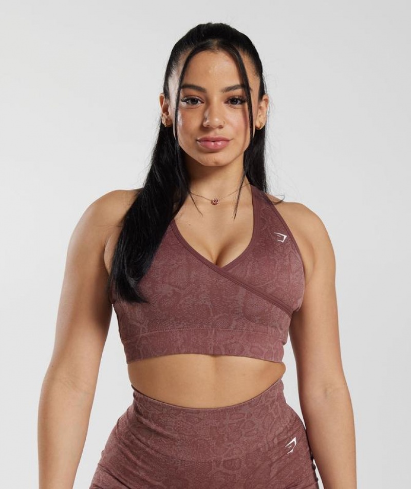 Sports Bras Gymshark Adapt Animal Seamless Sports Bra Marrones | XLTZM9023