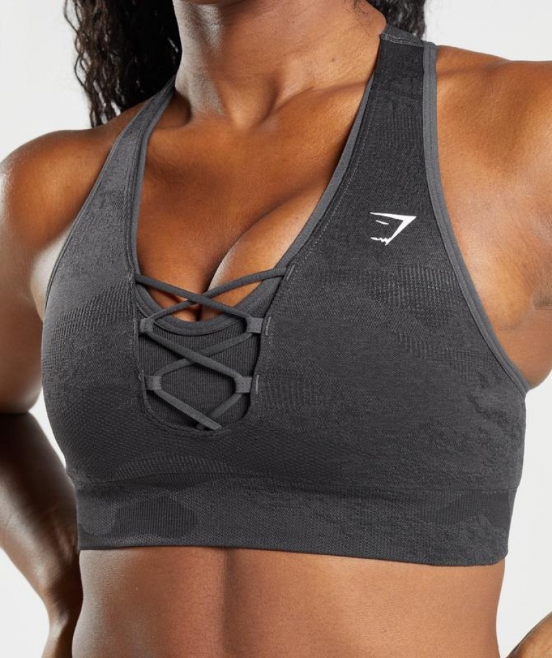 Sports Bras Gymshark Adapt Camo Seamless Sports Bra Gris | KUAGN9138