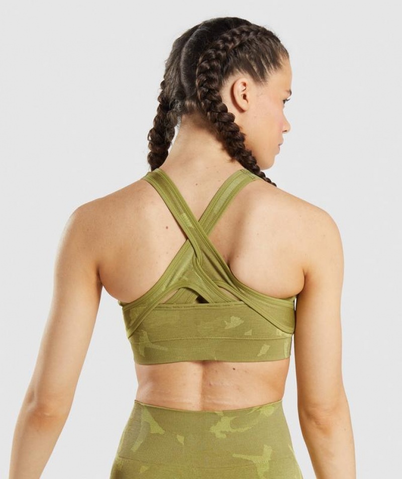 Sports Bras Gymshark Adapt Camo Seamless Sports Bra Verde | LCIRZ0915