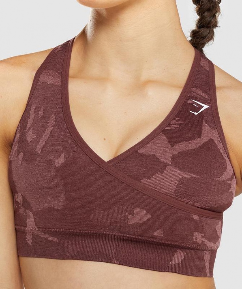 Sports Bras Gymshark Adapt Camo Seamless Sports Bra Marrones | FTNYO6409