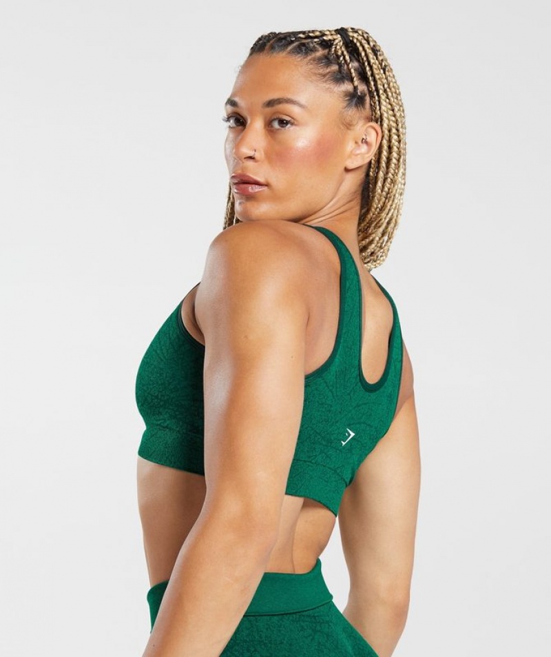 Sports Bras Gymshark Adapt Pattern Seamless Longline Bra Verde | LGJVR4579